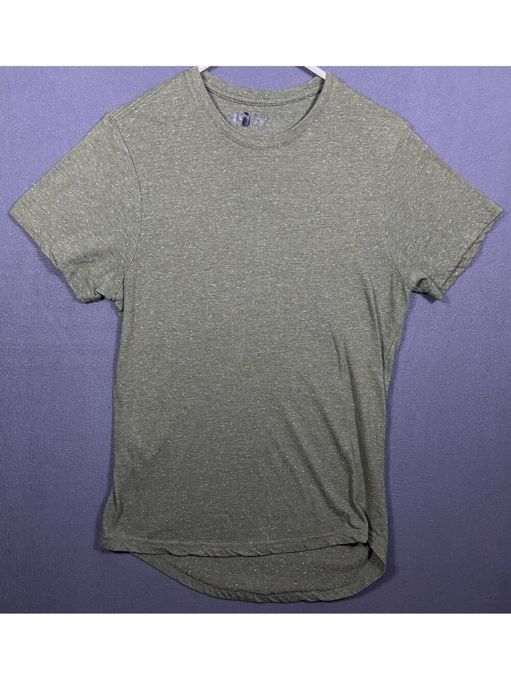 CSG Mens M Fits S Heather Green Short Sleeve 100% Cotton Crewneck T-Shirt Basic